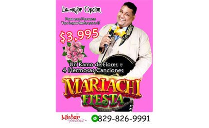 Paga RD$3,995 en vez de RD$8500 por Mariachi con sonido profesional vestimenta formal+ Flores
